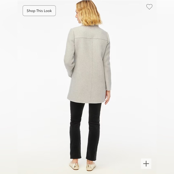 NWT J. Crew Petite Wool Blend button-neck city coat light gray BU264 - Picture 3 of 9